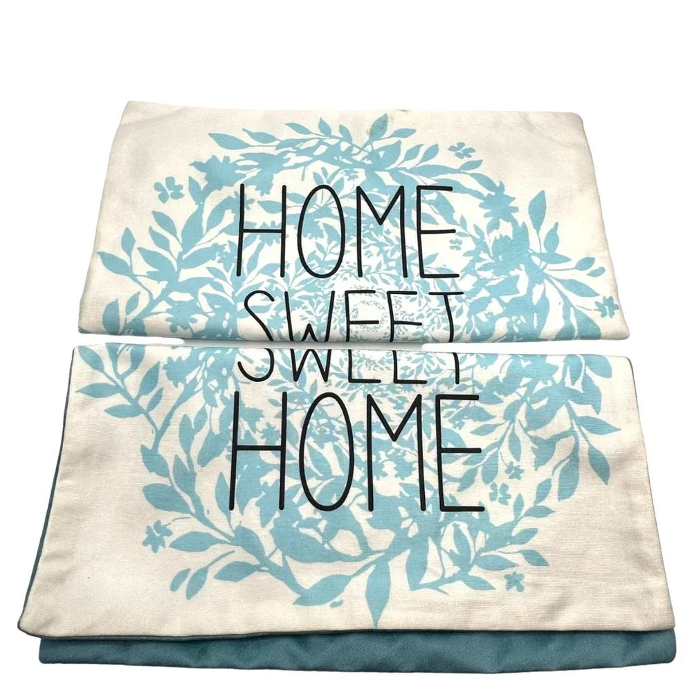 Unbranded 2 Pillowcase Covers Home Sweet Home Handmade Zip Closure Home Decor